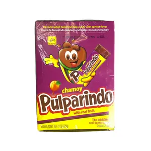Pulparindo De La Rosa -  Tamarind Bar 20 Pcs - Hot and Salted Mexican Candy with Real Fruit Pulp, Perfect for Snacking and Parties