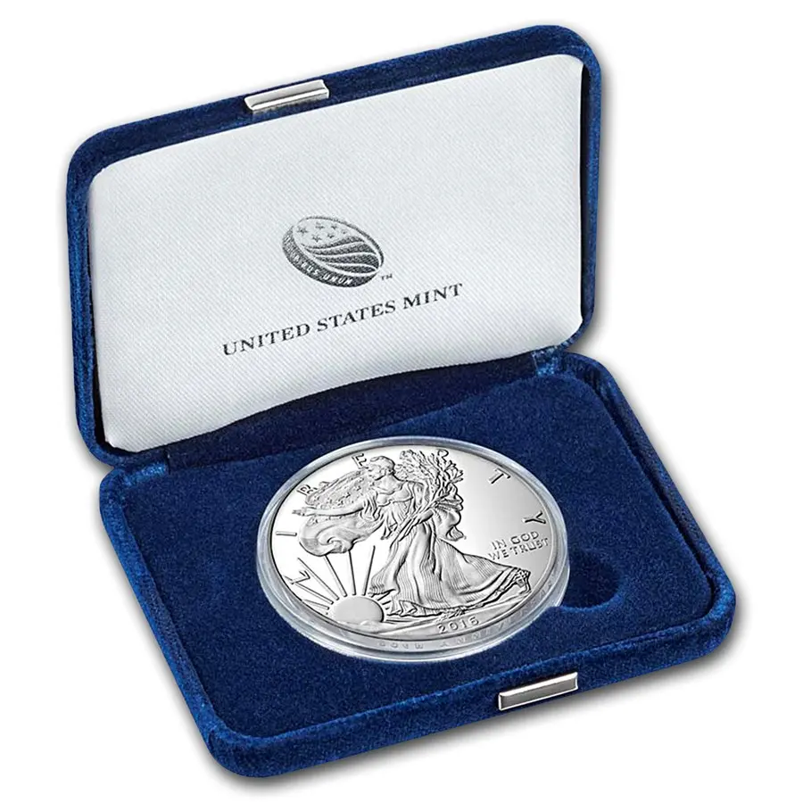 2016-W Burnished Silver Eagle with Box & COA