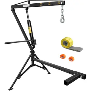 CAMMOO 1000lbs Receiver Hitch Mounted Hydraulic 360° Swivel Truck Crane with 3 Boom Capacity Options: 500lbs, 750lbs, 1000lbs. Ideal for Workshops, Construction, Agriculture, and Logging