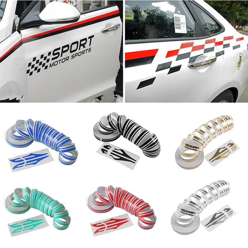 12mm Colorful Striping Pinstripe Steam line DOUBLE LINE Tape Car Body Decal Vinyl Sticker Car Styling Decor Exterior Accessory