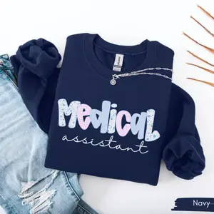 Medical Assistant Sweatshirt, Nurse Appreciation Gift, Floral MA Crewneck, Medical Assistant Graduation Shirt, Women MA Nurse Sweater