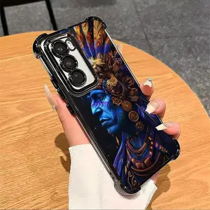 Mysterious Maya Style Totem Personalized Phone Case Suitable For SAMSUNG GALAXY S22 S23 S24 FE ULTRA PLUS Electroplated Anti Drop Soft Case Phone Case Cover Smartphone Protective