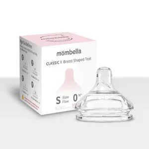 Mombella Classic Baby Feeding Bottle Replacement Teats S/M/L/XL Size for Newborn Boys Natural Nipple Silicone from Germany