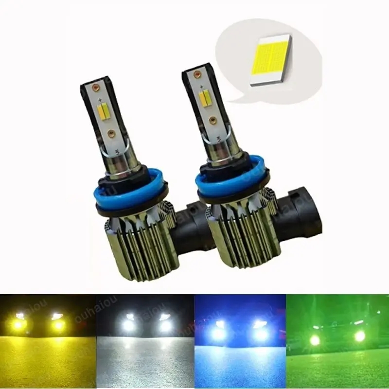 2Pc Car Led Fog lamp H8 H11 H16JP Light Bulb White Yellow Lemon Green Ice Blue Car Driving Light Fog lamps Auto Leds Lamp