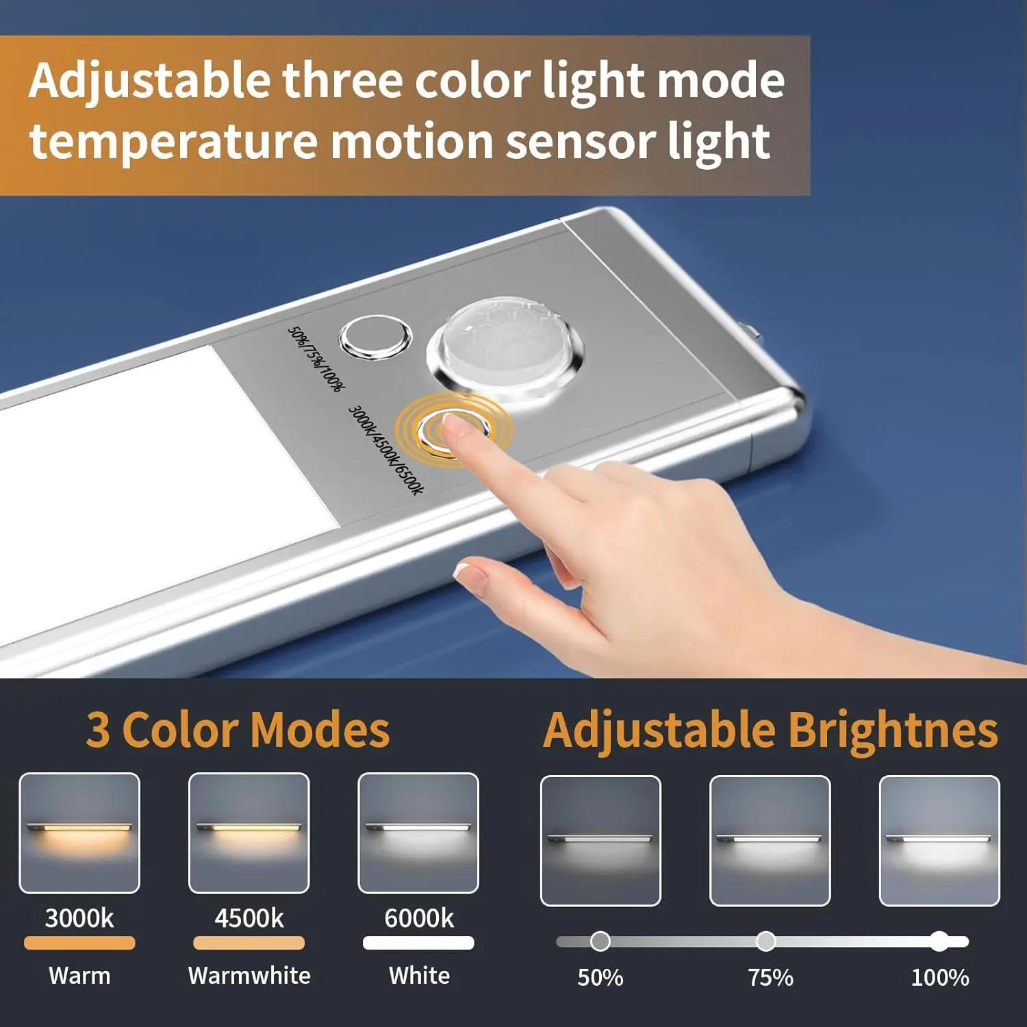 Motion sensor under cabinet lights 3/6/9 pack -rechargeable, magnetic, adjustable brightness for kitchen counter & bedroom Motion sensor under cabinet lights 3/6/9 pack -rechargeable, magnetic, adjustable brightness for kitchen counter & bedroom