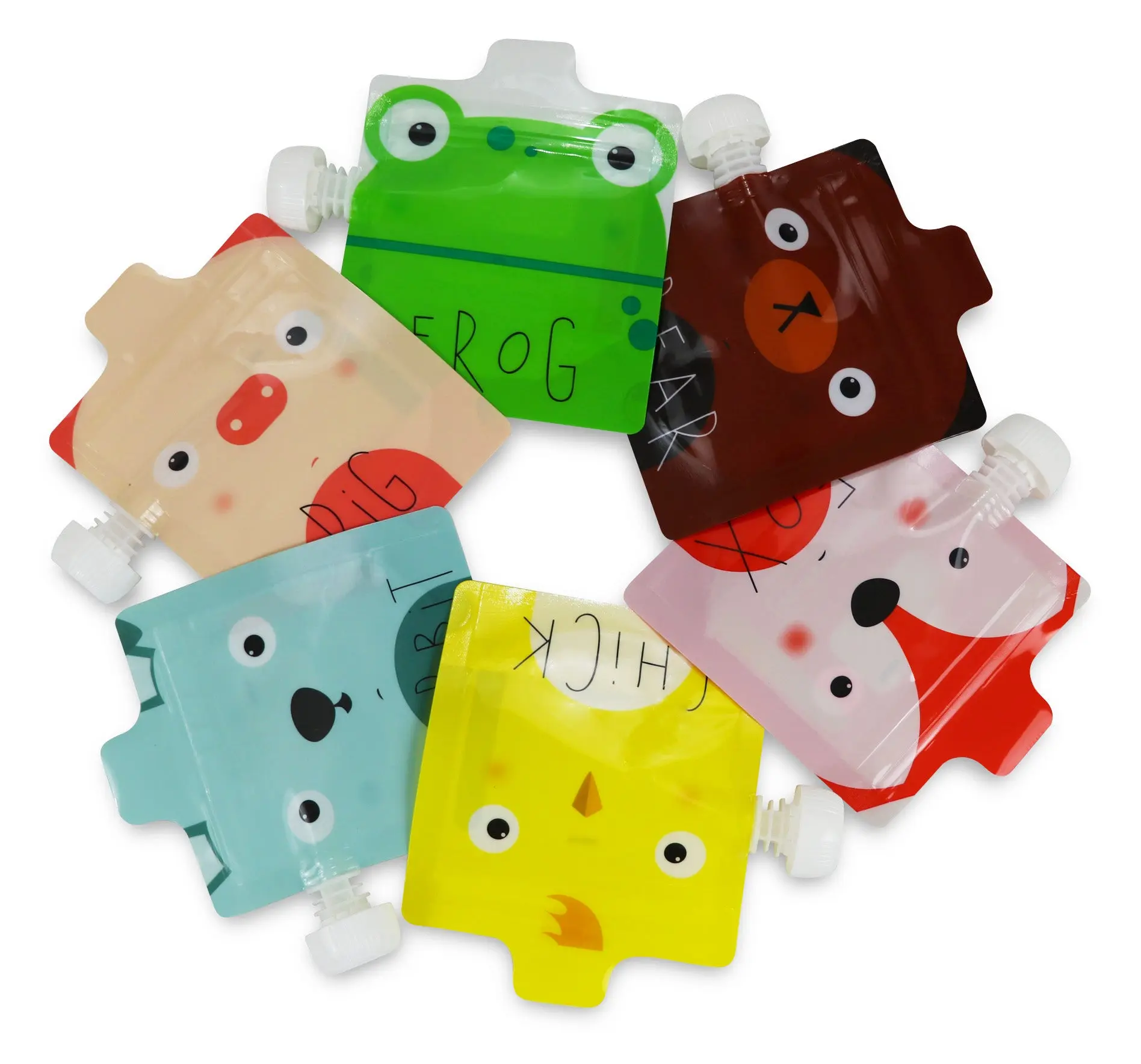 Reusable Food Pouches - Country Animals by Squeeze Meals®