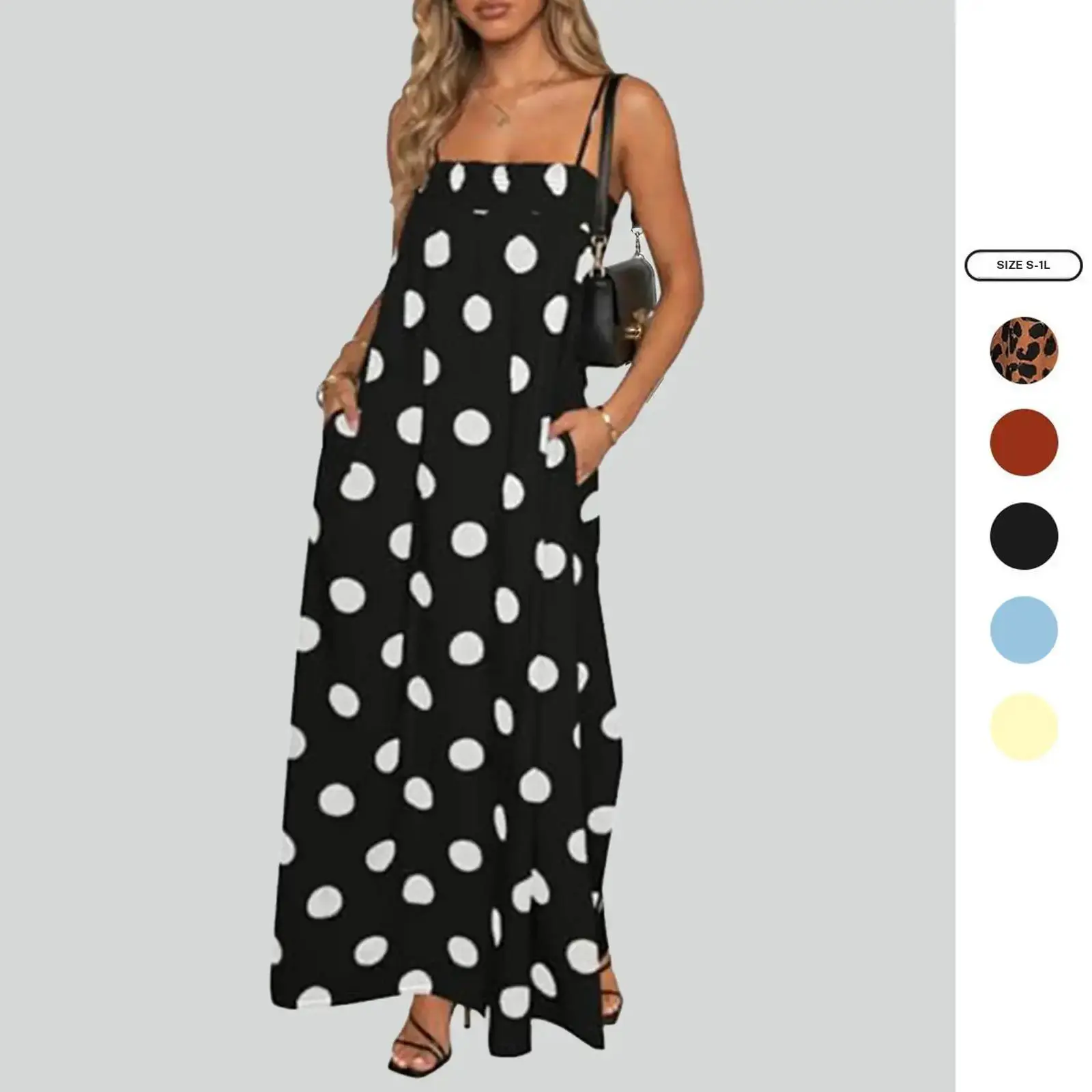 Imily Bela Womens Summer Polka Dot Maxi Dress Casual Spaghetti Strap Smocked Loose Fit Vacation Beach Dresses with Pockets Summervibes Imily Bela Womens Summer Polka Dot Maxi Dress Casual Spaghetti Strap Smocked Loose Fit Vacation Beach Dresses with Pockets Summervibes