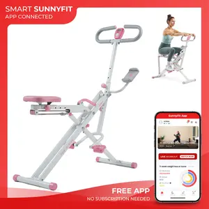 Sunny Health & Fitness Smart Row-N-Ride Hybrid Rowing Squat Machine, Home Gym Workout Fitness, Adjustable Resistance, Foldable Compact, 300 lbs Capacity Sunny Health & Fitness Smart Row-N-Ride Hybrid Rowing Squat Machine, Home Gym Workout Fitness, Adjustable Resistance, Foldable Compact, 300 lbs Capacity