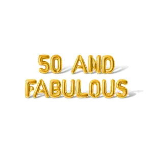 Letter and Number Balloons - 50 AND FABULOUS 16" Inch Alphabet Letters Foil Mylar Balloon Birthday Party Banner