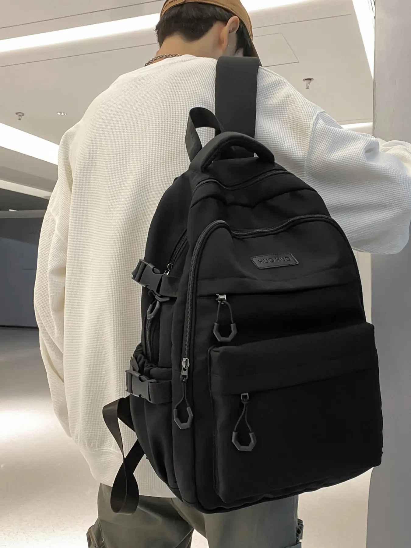 Trendy Japanese College Style Backpack Durable Canvas Fabric Spacious Design Perfect for Students Commuting and School Life Backpacks For School Casual Lightweight Backpack