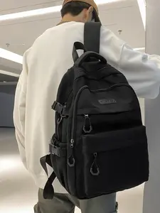 Trendy Japanese College Style Backpack Durable Canvas Fabric Spacious Design Perfect for Students Commuting and School Life