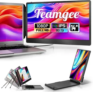 Teamgee 14” Laptop Screen Extender, S1 Dual FHD IPS Portable Monitor for 13–17” Laptops, USB-C/HDMI Plug & Play, Compatible with Windows, macOS & Android, Perfect for Hybrid Work & Travel computer accessory