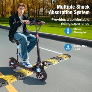 1200W Adults Electric Scooter with 11" Off-Road Tires,Top Speed 30 MPH,  48V 15/18/21Ah Battery E-Scooter Up to 20/30 Miles Range, Adjustable Handlebar Height, Sport Folding Commuting Electric Scooter for seat Safety Features Safety Features