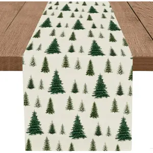 Christmas Table Runner Christmas Tree 13 x 72 Inch Xmas Long Table Runner for Winter Holiday  Kitchen Dining Table Decor