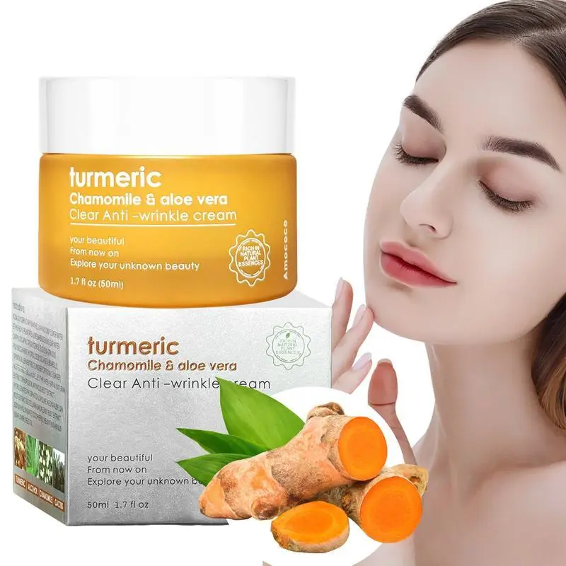 Turmeric Hydrating Face Cream 50g, Alcohol-Free Moisturizer, Suitable for Normal, Dry, Oily & Combination Skin Daily Skincare