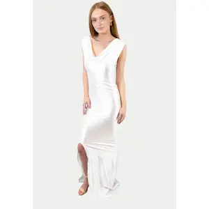 Satin Cowl Neck Bridesmaid Dress