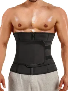 Men's Sweat Waist Cinching Sauna Shaping Belt Waist Trimmer Cincher, Casual Exercise Promotes Sweating Slimming, All Seasons Plain Zipper Design