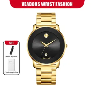 Luxury business quartz watches for ladies and gentlemen, featuring solid stainless steel straps, calendar function, and water resistance. With a minimalist design, they are elegant and durable, suitable for daily wear.