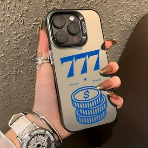 A phone case featuring the 777 Lucky Angel Number Pattern, anti-slip and shockproof, suitable for iPhone 17 AIR 17/16/15/14/13/12/11/8/7 PRO PRO MAX X XS XR PLUS.It's an ideal gift for friends and family, CYK305