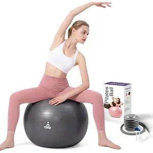 Anti Burst Large Exercise Ball for Yoga Non Slip Pilates Ball with Pump 550 lbs Capacity for , Fitness Size L 23 to 26 inches, About 58 to 65cm