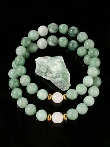 Neo-Chinese Chalcedony Stretch Bracelet Kit, DIY Customizable Vintage Beads, Boho Minimalist Gemstone Jewelry, Ideal for Daily Wear or Meditation