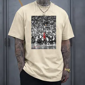 Michael Jordan Signature Moment Graphic Tee Classic Crew-Neck Short-Sleeve Jet Black Premium Cotton Blend Unisex Casual Regular Fit Men's Basketball Shirt t-shirt top