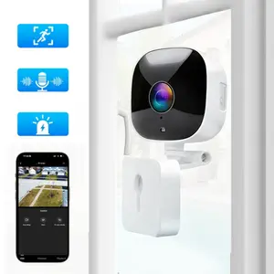 Smart Window/Wall Security Camera, Wireless Camera, 2.4G WiFi,24/7 Indoor Outdoor Security Surveillance Monitoring,IR Night Vision,2-way Audio,Move Tracking,Card,Wall CCTV,IP Camera,Camera Systems,Men Gifts,Easy&Quick Install