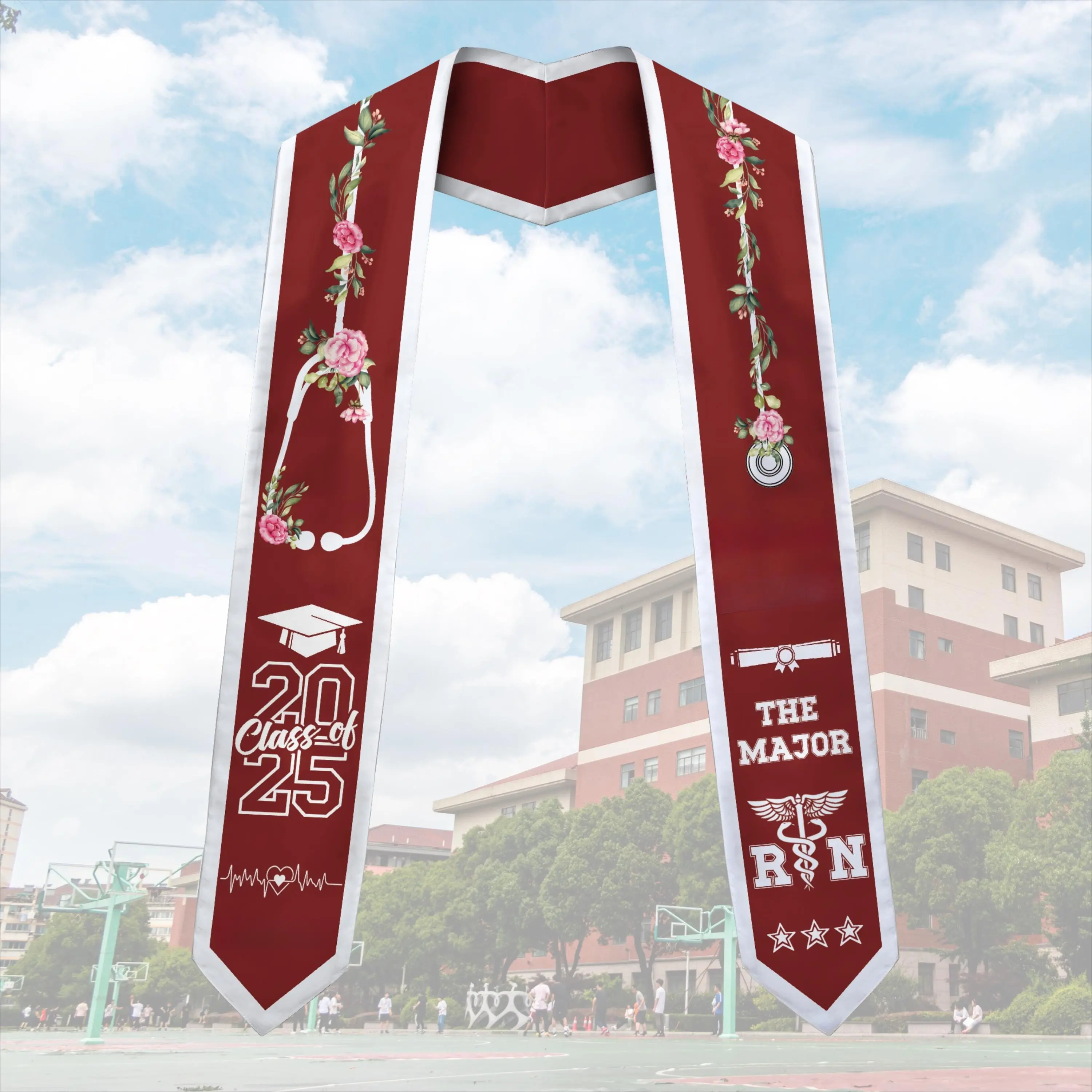 EastJia Made in USA Custom Graduation Stole - Personalized Premium Soft Polyester Sash, Machine-Washable, Reusable, Elegant Academic Accessory, All-Seasons Commemorative Gift for Class of 2025 Seniors