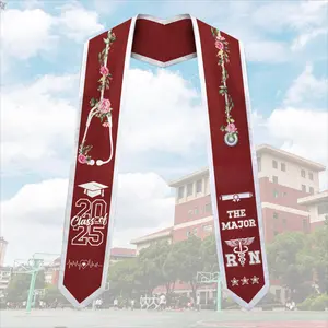 EastJia Made in USA Custom Graduation Stole - Personalized Premium Soft Polyester Sash, Machine-Washable, Reusable, Elegant Academic Accessory, All-Seasons Commemorative Gift for Class of 2025 Seniors