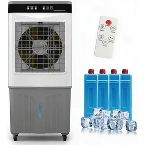 High-Performance Portable Evaporative Air Cooler – 8.4 Gal Water Tank, 3500 CFM, 3 Speeds, 12H Timer, Touch & Remote Control, 120° Oscillation – Windowless Mobile AC Unit for Home, Bedroom, Garage, Patio, Indoor & Outdoor