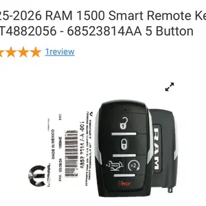 2025-2026 RAM 1500 5-Button Smart Remote Key, OHT4882056 - 68523814AA Replacement Fob
