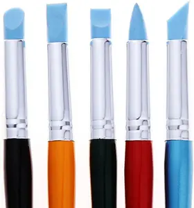5 Pcs Artist Paint Brush Professional Silicon Brushes Blender for Painting, Masking Fluid,Clay Molding