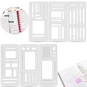 Handmade Flexible Record Template, Calendar Stencils for Planners, Planner Template Stencil, Planner Stencils, 3-Pack Reusable, for Journaling, Calendar, Scrapbooking & DIY Craft Supplies, Journal Kit Set
