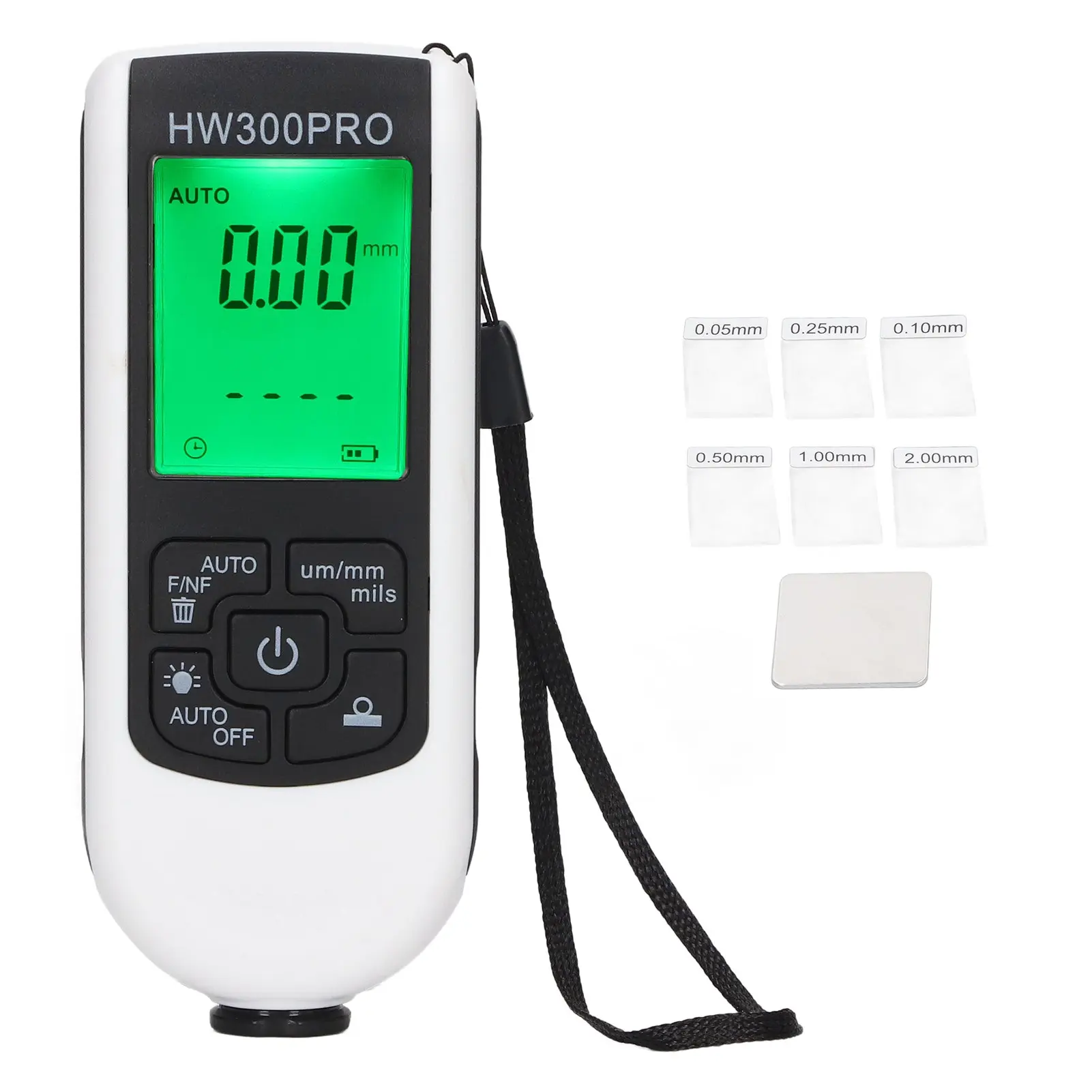 Portable Industrial Digital Metal Coating Thickness Test Gauge Set, White Measuring Tool with ±3% +1µm Accuracy, Auto Shut-Off for Outdoor Rope Applications, Tools and Gadgets