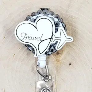 Flight Attendant Retractable ID Badge Reel | Plane Airplane Travel Flight Crew | Teacher Nurse Medical Hospital Badge Holder