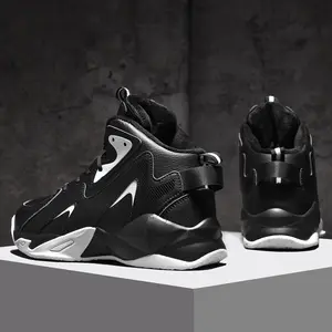 Men's Low-Top Geometric Basketball Shoes - PU Upper & Rubber Sole, Breathable Fabric Lining, Lace-Up Closure for Basketball, Running, Casual Wear - All-Season Sporty Sneakers, Running Sneakers |   Sporty Design |   Secure Fit Shoes