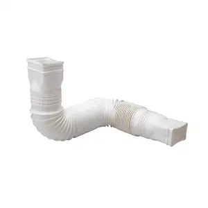 Flex A Spout 55 in. White Vinyl Downspout Extension - 55 Inch Length, White Vinyl Material, Easy Installation, Ideal for Outdoor Use