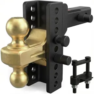 TYT Adjustable Truck Trailer Hitch for 2 inch Receiver, 6" Drop/Rise Tow Hitch with Dual Balls (2" & 2-5/16"), 14,000 lbs GTW, 1,400 lbs TW, Includes Two Pin Locks & Hitch Tightener