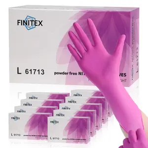 FINITEX Rose Red Nitrile Cleaning Gloves, Disposable Latex&Powder-Free Cook Kitchen Nail HandCare Manicure DIY Art Craft Household Office Essentials Gardening Farming Work,Durable Multi-Purpose Daily Home Decoration Tool,Spring Valentine Holiday Love Gift