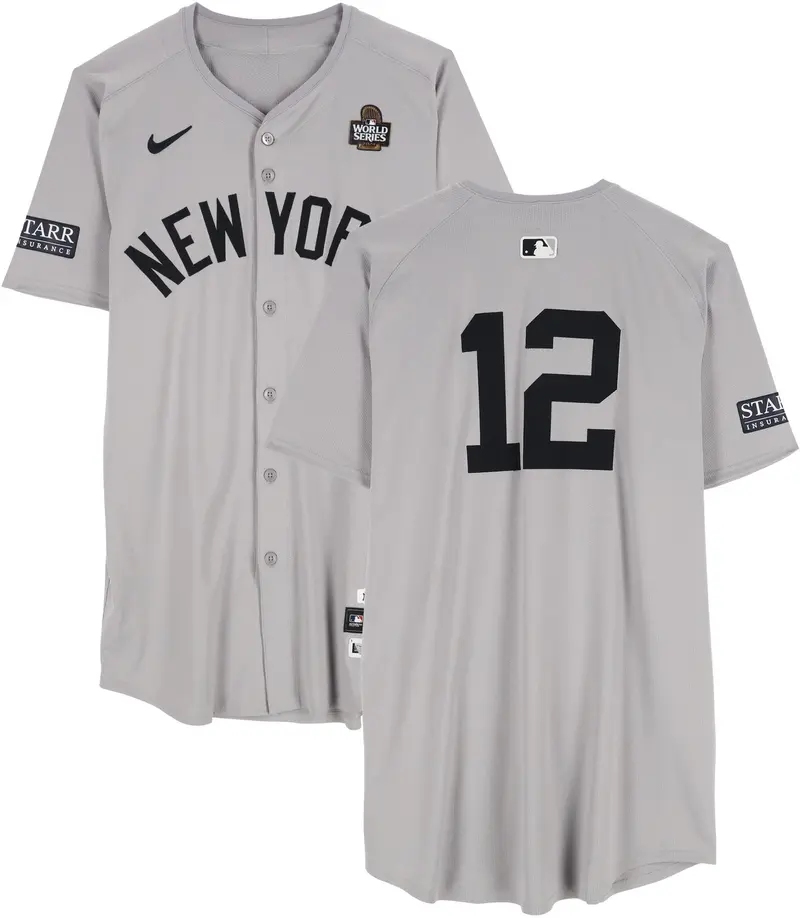 Trent Grisham New York Yankees Player-Worn #12 Gray Jersey vs. Los Angeles Dodgers on October 25, 2024 - Fanatics Authentic Certified