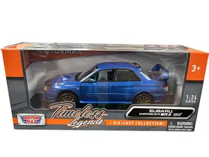 Motormax Subaru Impreza WRX STi 1:24 Blue with Gold Wheels Diecast Model Car Collectible