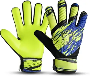 Soccer Goalie Gloves - Football Goalkeeper Gloves , Boys, , Youth with 4mm Latex  Grips Palm, Double Wrist Support