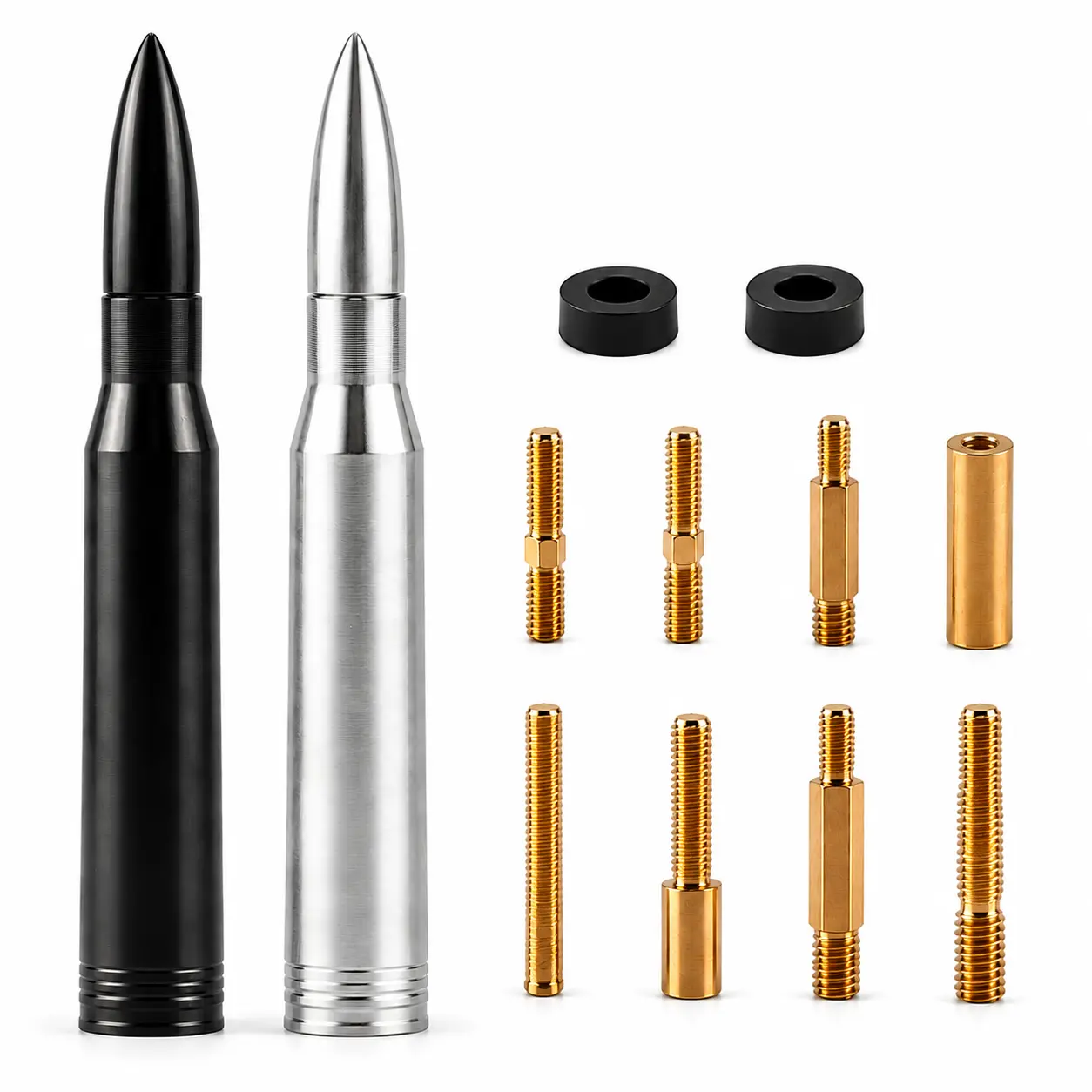 2026 New Bullet Antenna Replacement Kit/5.5 Inch Aluminum Short Antenna/Windproof Bullet Style/Tool-Free Installation(Universal Car Truck SUV Accessories / Replacement Parts / Auto Exterior Decor)
