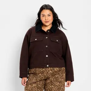 Women's Quilted Barn Jacket - Future Collective Brown 2X