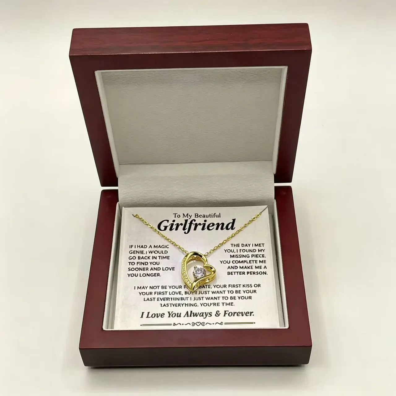 To My Beautiful Wife Love Heart Pendant Necklace Gift Husband Women Girl Necklaces Fashion Jewelry To My Wife Necklace From Husband, Gift For Her, Soulmate Women Necklaces Romantic Gifts, Christmas Birthday Anniversary Valentine Gift Ideas