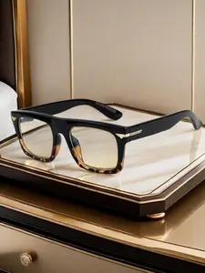 TR90 Square Sunglasses, Unisex Anti-Light Frame, Stylish Optical Glasses for Outdoor Sports, Beach, Auto, Cycling, Music Festivals