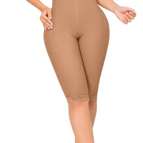 Stagmi SMI04076 Women's High-Waist Seamless Elastane Fitted Shapewear Panty Shorts - Mid-Thigh Coverage, Lace Trim, Smooth Edges, Flexible Lightweight Comfortable Fabric, Matching Body Contouring, Breathable for Everyday Casual Wear, Cold Wash