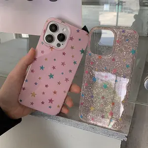 IPhone 13/14/16/17 Pro Max Protective Case Cover | Sparkling Powder | Dopamine Star | Best Friend Gift |  for iPhone 11 12 13 14 15 16 17 Pro Max