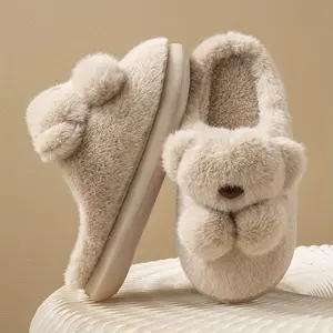 [Warm Bunny Slippers] 2025 New Arrival Winter Rabbit Slippers For Men - Soft Plush Lined, Warm & Cozy, Non-Slip Ventilated Shower Style, EVA Sole & Fabric Upper, Cute Bunny Design, Indoor/Outdoor House Slippers