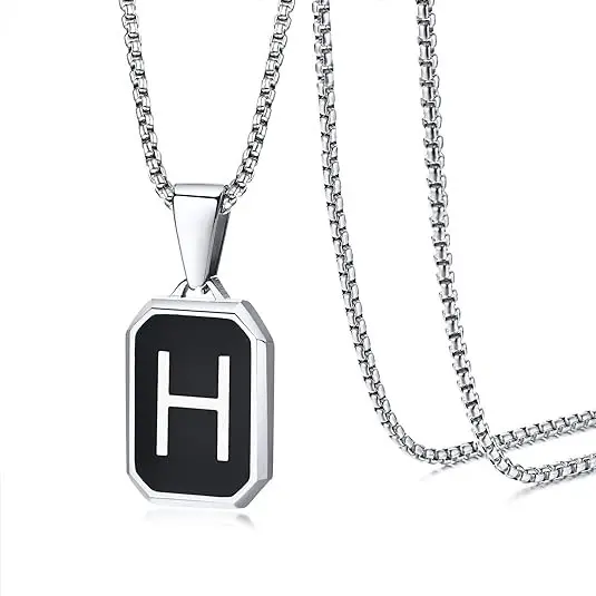 Drip Oil Letter H Necklace